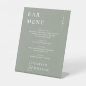 Menü "Sage Green Minimalistisch Modern Bar Sockelschild (Vorderseite)