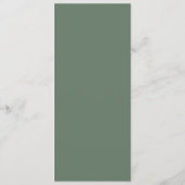 Menü "Sage Green Minimalistisch Wedding Platzkarte Menükarte (Rückseite)