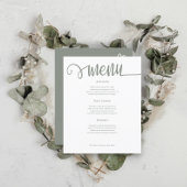 Menü "Sage Green Personalisiert Wedding"