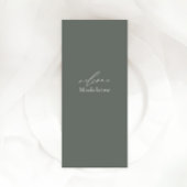 Menü "Sage Green Wedding" mit Gast Name und Skript Menükarte