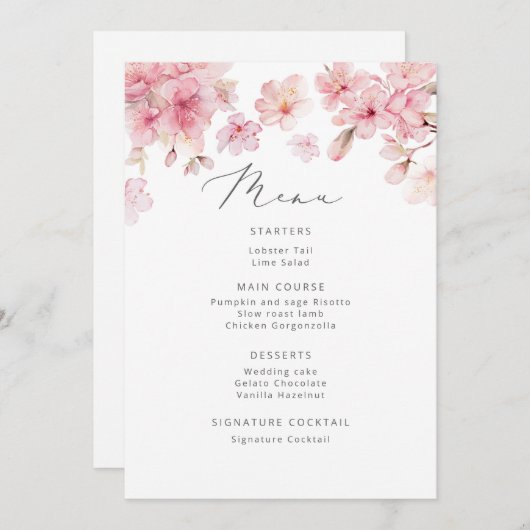 Menü Sakura Einladung (Vorne/Hinten)