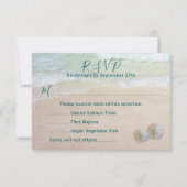 Menü "SandDollars" Antwort Strandbild Einladung (Vorderseite)