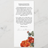 Menü + schöner Text Marble Dreams Orange Rose Menükarte (Rückseite)