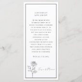 Menü + schöner Text Zeitlos Blühen Menükarte (Rückseite)