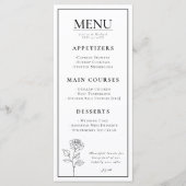 Menü + schöner Text Zeitlos Blühen Menükarte (Vorderseite)