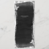 Menü "Schwarz & Silver Script Calligraphy Glam" Menükarte (Rückseite)