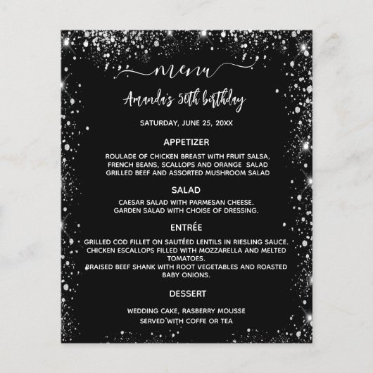 Menü Schwarz-Weiß-Budget (Vorne)