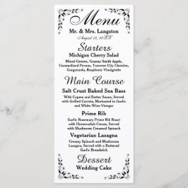 Menü "Schwarz-Weiß-Empfang" Menükarte