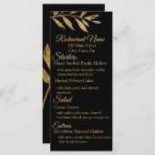 Menü "Schwarze und goldene Blätter" Menükarte (Vorne/Hinten)