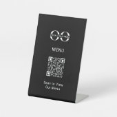 Menü "Schwarzer benutzerdefinierter QR-Code" Sockelschild (Vorderseite)