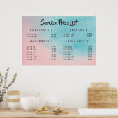 Menü "Service Price" des benutzerdefinierten gedru Poster (Küche)