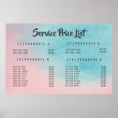 Menü "Service Price" des benutzerdefinierten gedru Poster (Vorne)