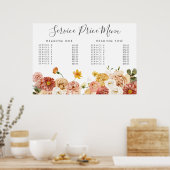 Menü "Service Price" für den Herbst "Custom Printe Poster (Küche)