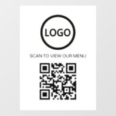 Menü "Sign" des White Scan Me QR-Codes Fensteraufkleber (Blatt)