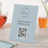 Menü "Signieren" des Dusty Blue Scan Me QR-Codes Sockelschild (In Situ)