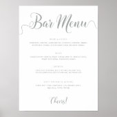 Menü "Silver Bar Menu Wedding Drinks" Poster (Vorne)