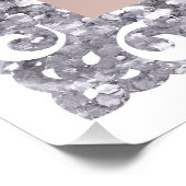 Menü "Silver Glitzer Frame Pink Bow Services" Poster (Ecke)