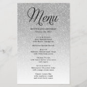 Menü "Silver Glitzer Script Heading Party" (Vorne)