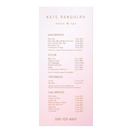 Menü "Simple Pink Ombre Salon Price List Service"