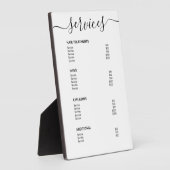 Menü "Simple White Salon Price List" Fotoplatte (Seite)