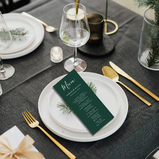 Menü "Smaragdgrün und Weiß" Menükarte
