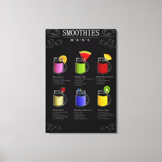 Menü "Smoothies" Leinwanddruck (Vorderseite)