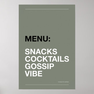 MENÜ: SNACKS – Lustiges Küchenposter Poster