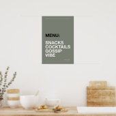 MENÜ: SNACKS – Lustiges Küchenposter Poster (Küche)