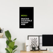 MENU: SNACKS – Lustiges Küchenposter Poster (Heimbüro)