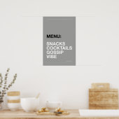 MENÜ: SNACKS – Lustiges Küchenposter Poster (Küche)
