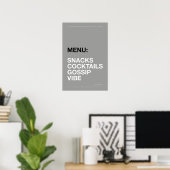 MENÜ: SNACKS – Lustiges Küchenposter Poster (Heimbüro)