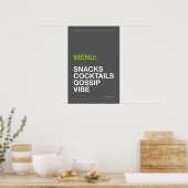 MENÜ: SNACKS – Lustiges Küchenposter Poster (Küche)
