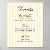 Menü "Soft Yellow Strips" (Gelbe Streifen) Bar Poster (Vorne)