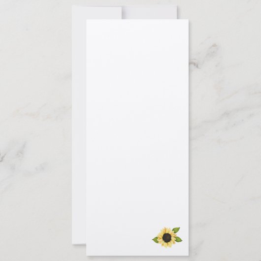 Menü "Sonnenblumengrün" Einladung (Rückseite)