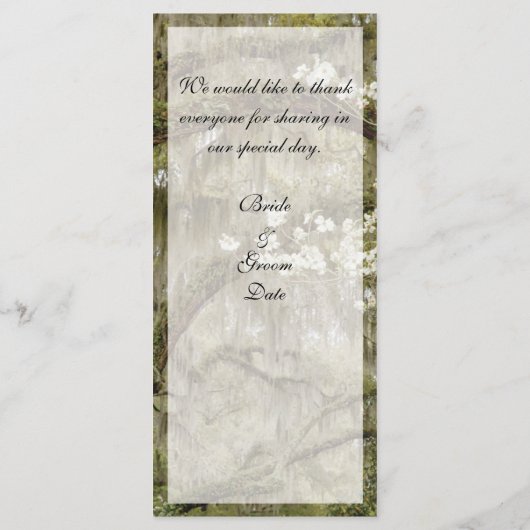 Menü "Southern Charm" Menükarte (Rückseite)