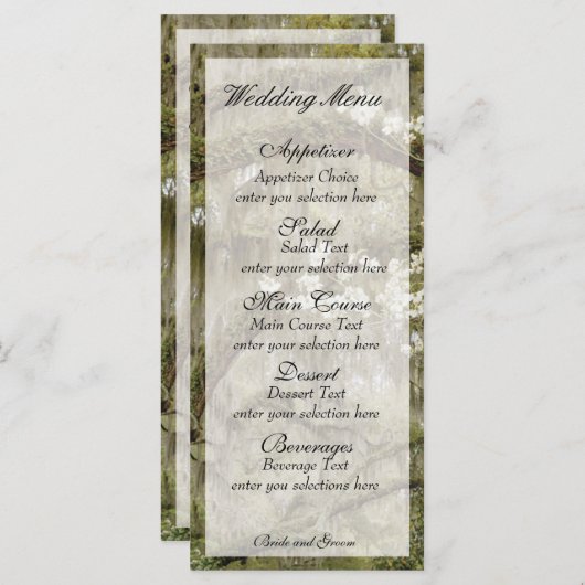 Menü "Southern Charm" Menükarte (Vorne/Hinten)