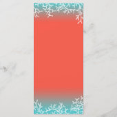 Menü "Starfish Beach Wedding" des tropischen Koral Menükarte (Rückseite)