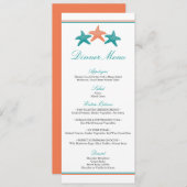 Menü "Starfish Dinner" Menükarte (Vorne/Hinten)