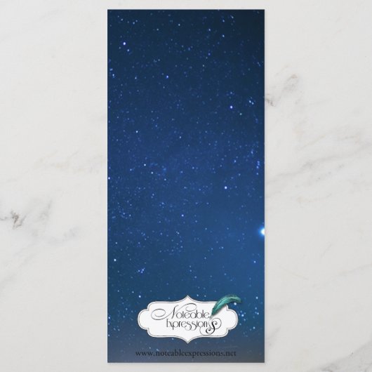 Menü "Starry Night Wedding" Menükarte (Rückseite)