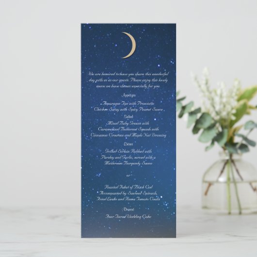 Menü "Starry Night Wedding" Menükarte (Stehend Vorderseite)