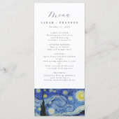 Menü "Starry Night Wedding" Menükarte (Vorderseite)