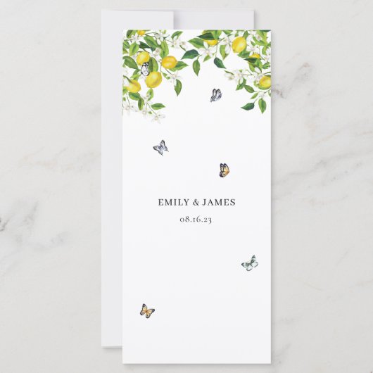 Menü "Summer Botanic Lemon" (Rückseite)