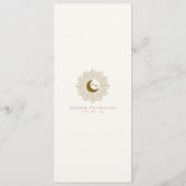 Menü "Sun and Moon Timeless Wedding Menu" Menükarte (Rückseite)