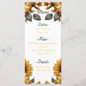 Menü "Sunflower Patch" Menükarte (Vorderseite)