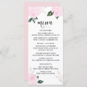 Menü "Sweet Pink Watercolor Rose" Karte II (Vorne/Hinten)