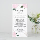 Menü "Sweet Pink Watercolor Rose" Karte II (Stehend Vorderseite)