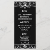 Menü Table Card Elegantes Schwarzes Silber Menükarte (Rückseite)