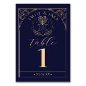 Menü Table Tarot Mystic Crystal Moons Numbers Tischnummer (Rückseite)