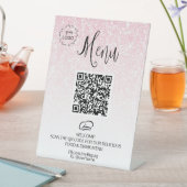 *~* Menu Table Tent Glitzer tabletop Pedestal Sign Sockelschild (In Situ)