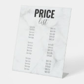 Menü "Treny Girly Marble Business Price List" Sockelschild (Vorderseite)